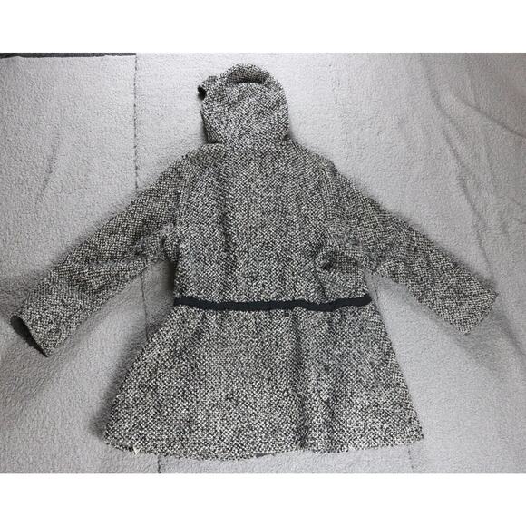 Free People Coat Womens Small Satellite Image Tweed Hooded Swing Wool Blend - Picture 4 of 12